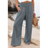 Women's Pants Casual Wide Leg Cotton Linen Loose Trousers