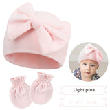 Newborn Fetal Cap Baby Bow Sleeve Cap Fashionable Warm Toddler Gloves Plus Tire Cap