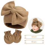 Newborn Fetal Cap Baby Bow Sleeve Cap Fashionable Warm Toddler Gloves Plus Tire Cap