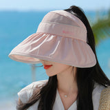 UV Protection Air Top Mesh Stitching Sun Hat With Wide Brim Breathable Sun Hat