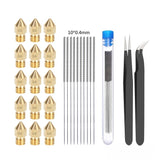 3D Printer Accessories Pointed Brass MK8 Nozzle Alloy Cleaning Pin MK8 Nozzle Kit