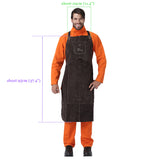 Brown Leather Breast Apron Wear Resistance Cut Insulation For Electric Welding Operation