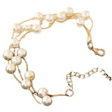 Korean Fashion Sweet Elegant Pearl Multi-layer Earring Bracelet Three-piece Suit