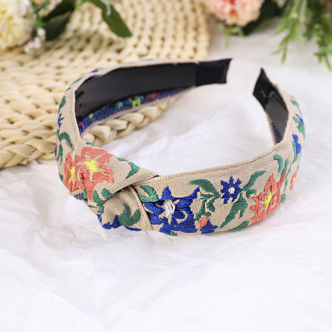 Headband Ethnic Style Embroidered Flower Headband Ladies