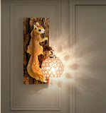 Nordic Countryside Squirrel Wall Lamp Wall Hanging Animal