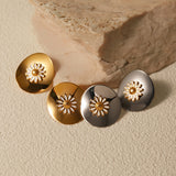 Steel Alloy Wafer White Dripping Oil Small Earrings