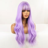 Anime Air Bangs Big Wave Purple Wig