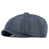 Spring And Autumn Washed Denim Octagonal Beret