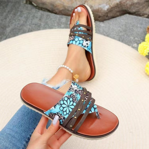 Leopard Print Beach Sandals Women's Casual Wish Fashion Roman Sandals