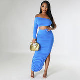 Tight Pleated Irregular Two-piece Set