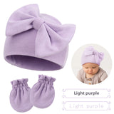 Newborn Fetal Cap Baby Bow Sleeve Cap Fashionable Warm Toddler Gloves Plus Tire Cap