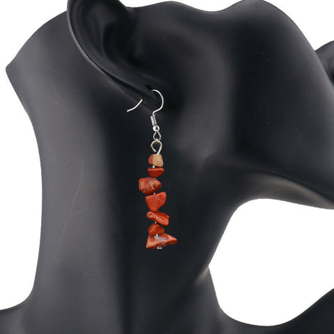 Irregular Natural Crystal Stone Beaded Earrings For Women