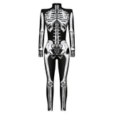 Halloween Skeleton 3D Digital Printing Shaping Jumpsuit