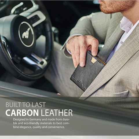 Men's Genuine Leather Carbon Fiber Wallet With Multiple Card Slots