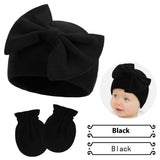 Newborn Fetal Cap Baby Bow Sleeve Cap Fashionable Warm Toddler Gloves Plus Tire Cap