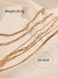 Bohemian Minimalist Handmade Metal Chain Women's Set With 6 Multi Layer Chain Simple Bracelet