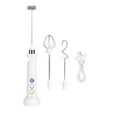 New Product Rechargeable Electric Milk Frother Stainless Steel Mixer Baking Eggbeater Electric Milk Frothing With Base