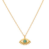 Simple Color Palm Eye Pendant Necklace